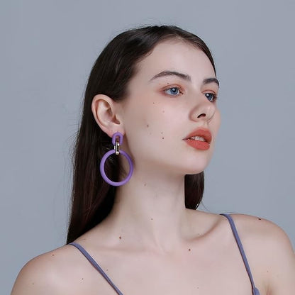 RUOFFETA Acrylic Rectangle Earrings, Fashion Acrylic